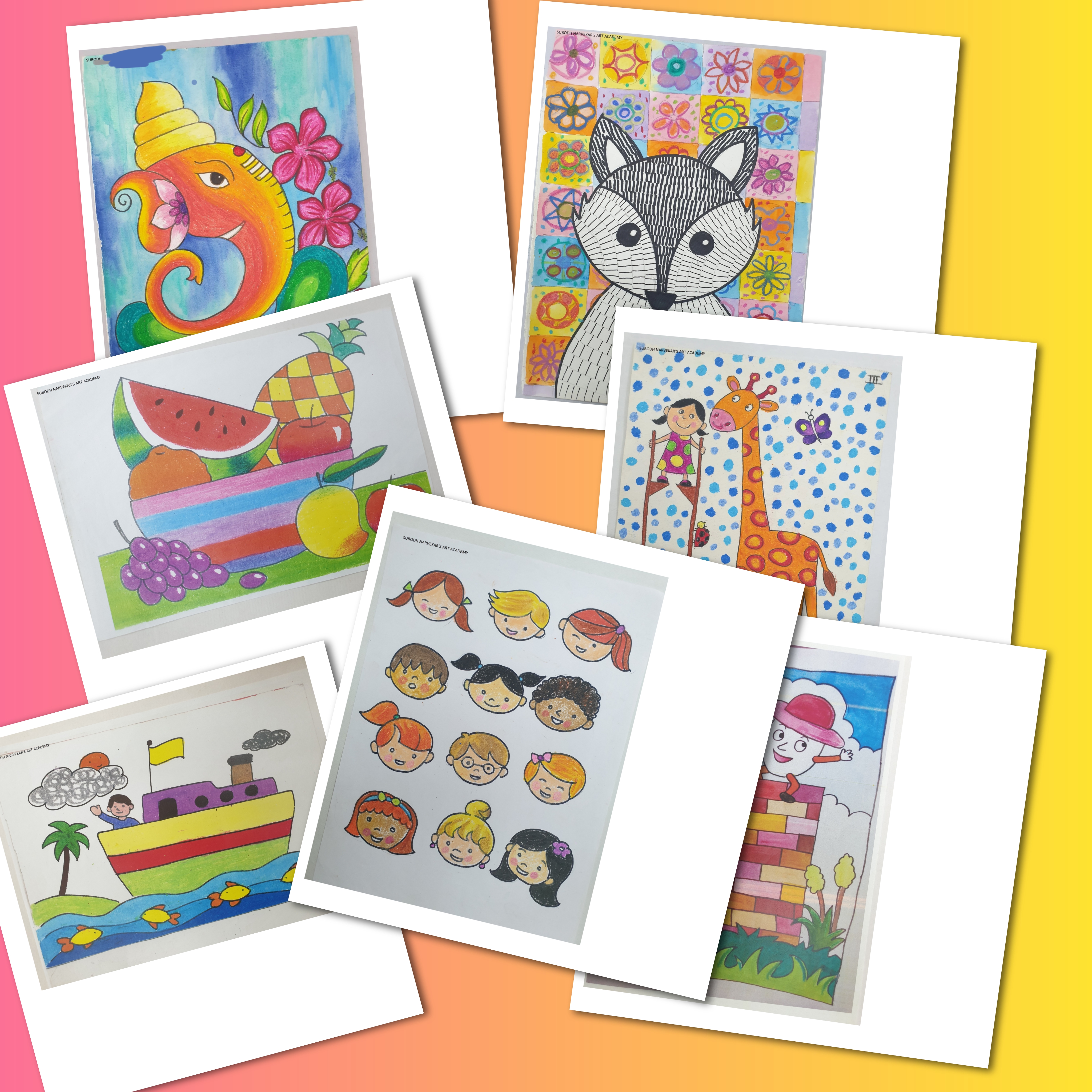 Oil pastels shading reference images 